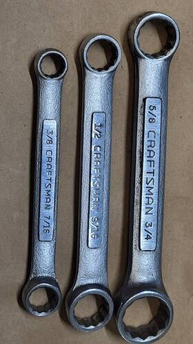 Vv4365 Craftsman Sears -vv Sae Stubby Short Double Box End Wrench Set