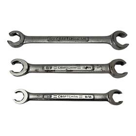 W-44171 Craftsman Vintage Sae 3pc Flare Nut Wrench Lot 1/2 Inch - 3/4 V W Series