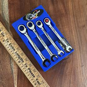 Frr12 Crescent Frr18 Frr16 Frr14 Ratcheting Wrench Set 4pc Sae 9/16 1/2 7/16 3/8 Mint