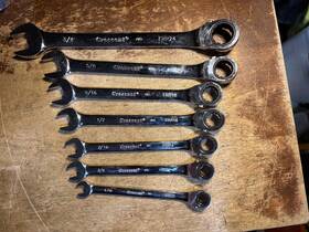 Frr24 Crescent Sae Open End Ratchet Combo Wrenches 7 Pieces Set Unused