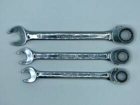 Frrm12 Crescent 3pc Set Offset Reversible Combination Ratchet Wrenches 12 13 And 15mm