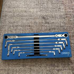6dfrwsxxla Disen Xxl Double Flex Metric Ratcheting Box Wrench Set 8-19mm With Foam Tray