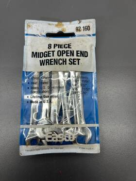 92-160 Easco E Vintage 8pc Sae Midget Open End Ignition Wrench Set 92 160 Exc Usa