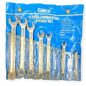 92-311 Easco 92 311 Combination End Wrench Set Sae 12 Pt 1/4 To 3/4 In 8 Pcs Made Usa