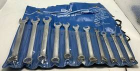 92-352 Easco Vintge 11 Piece Metric Combination Wrench Roll Set 7mm To 17mm Usa 92 352