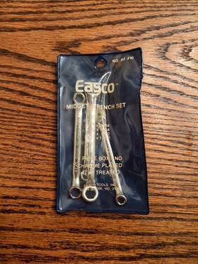 92210 Easco Vintage 4 Pc. Box End Wrench Set Heat Treated Chrome Plated Usa