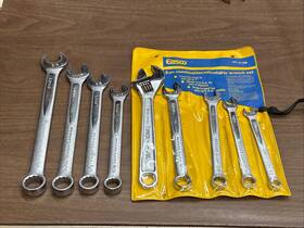 92-308 Easco Usa Tools 9 Piece 12 Point 3/8 Inch To 3/4 Sae Combination Wrench Set 92 308