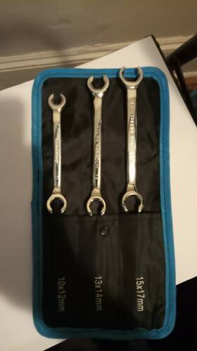 Fnwo3m Geardrive Gear Drive Brake Line Wrench Set Metric 10 11 12 13 14 15 17mm With Roll Bag