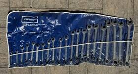 Mo32 Gray Canada Mostly Metric Combination Wrench Set 9mm - 32mm Roll Up Qty. 21
