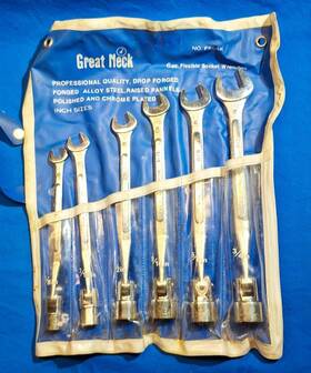 Fsc6k Great Neck 6 Piece Sae Flex Head Socket Wrench Set 3/8 Inch - 3/4