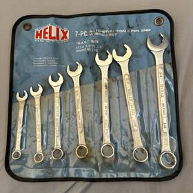 174s Helix 7 Pc. Ratchet-action Open End Wrench Set Petersen Tool Co. Eldorado Japan