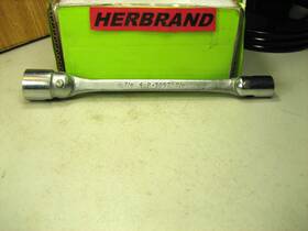 R-3057 Herbrand 7/8 Inch X 5/8 Double Flex-head Socket Wrench 12pt Vintage