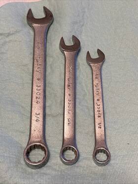 33016 Husky 33024 33018 Lot 3 Wrenches 1 3/4 9/16 1/2 Good Preown Cond