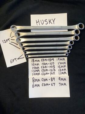 Cdm-1819 Husky Vintage Metric Combination Box Wrench Set Of 7 1617 1415 1213