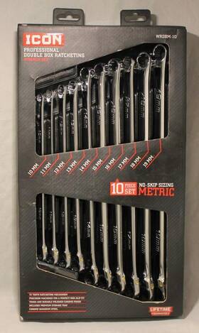 Wrdbm-10 Icon 56653 New Professional Double Box Ratcheting Wrench Set