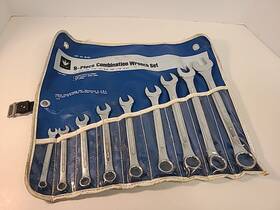35-321 Ideal Vintage 9pc Sae Combination Wrench Set Cat. No. Made In Usa Pouch