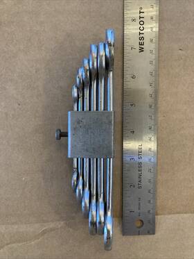941-6 Indestro Org. Klip Tite Mfg # 941 Open End Wrench Set With Tite. 6 Pc