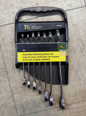 John Deere Ty25249 Sae 7-piece Combination Ratcheting Wrench Set Model #ty25249