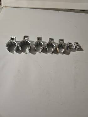 4832 Kal Japan Crowfoot Wrench Open Mouth 7 Pc 1 Inch 15/16 12/16 11/16 3/4 7/16 3/8