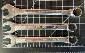 3216 Kal Tools 3218 Sae 9/16 Inch 2 1/2 Combination Wrenchs 12 Point Used Japan
