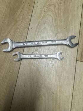 61122 Kd Tools Pair Of Double Open End Wrenches 3/4 And 11/16 1/2 7/16