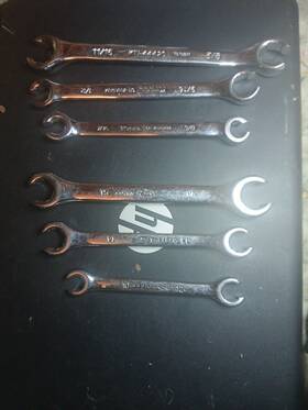 44917 Ktools Lot Of 6 Point Flare Nut Wrenches Free Shipping