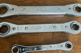 Langline & Lowell Rb-2024-rb-1214 Landline And Ratchet Wrenches Usa Made 5/8-3/4 -7/16-3/8 11/16-7/8