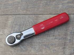 Bws7bf Mac Vintage Tools Red Handle Ratcheting / Ratchet Bit Driver 1/4 Inch Usa
