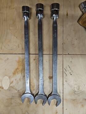 Clf28 Mac 3pc Sae Combination Flex Head Socket End Wrench Set 1-1/4 Inch 1-1/8 1-1/16