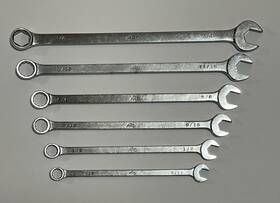 Scl7lp Mac Tools Sae Extra Long Combination Open End Box Wrench Set 6 Pc 7/16 - 3/4 Usa