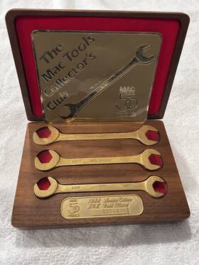03544 Mac Tools 50 Years 24k Gold Plated Offset 3-piece Wrench Set 1988 #03544