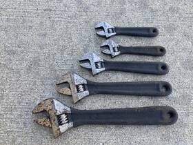 Aw953 Mac Tools 5pc Adjustable Wrench Set 6 Inch 8 10 12 Soft Grip