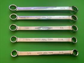 Bmt122 Mac Tools Usa 5 Piece Micro Turn 12 Point Double Box End Wrench Set Sae Sz 3/8 Inch - 5/8
