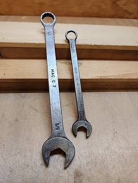 C7-c4 Mac Tools 2 Vintage Sae Combination Wrenches C 7 5/8 Inch And 4 7/16 12 Pt Usa