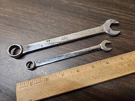 Cl202-cl122 Mac Tools Wrenches Cl122 3/8 And Cl202 5/8 Sae Open End 12 Point Box Good Used Shape