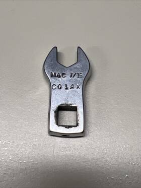 Co14x Mac Tools 3/8 Inch Drive 7/16 Open End Crowfoot Wrench Good Condition #8a2