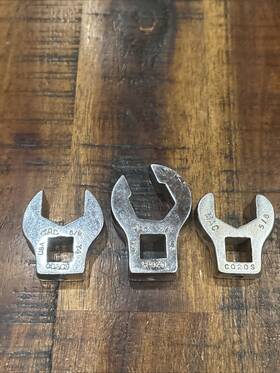 Co2os-chb20 Mac Tools 5/8 Inch Crowfoot Wrenches 3 Pieces 3/8 Drive Sae Usa Vgc