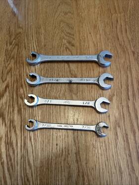 Cob20 Mac Tools Cob14 Cob16 Cob18 - Lot Of 4 Open/flare Nut Line Wrenches 7/16 Inch 5/8 Vintage