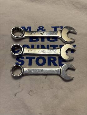 Cs242 Mac Tools Cs220 12pt Sae Stubby Chrome Combination Wrench Set Cs222