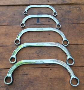 E114408 Mac Tools / Expert By 5-piece Half Moon Obstruction Wrench Set Sae 3/8 - 13/16 Ec