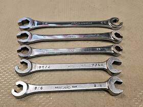 Ohb1618 Mac Tools Ohb2428/ohb1618 Flare Nut Line Wrench Lot Of 5 Wrenches Metric And Sae