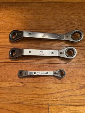 Row24202 Mac Tools 6pt And 12pt Sae Offset Reversible Ratcheting Box Wrench Set Of 3
