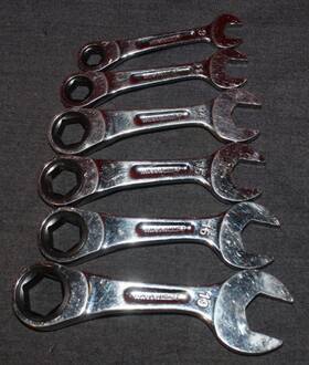 Mac Tools Rws6...mmpt Rws6 19-9 6pc Sae Stubby Reversible Ratcheting 6pt Wrench Set