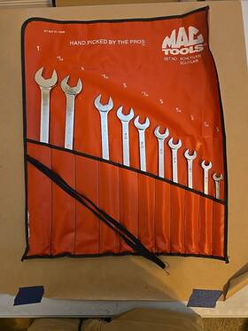 Schl11lkr Mac Tools 3/8-1 Missing 7/8 12pt Extra Long Chrome Combination Wrenchs