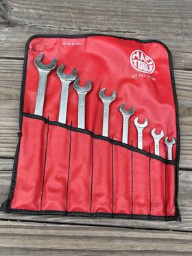 Scl8k Mac Tools 8 Pc Sae Combination Wrench Set Long 12 Point Kit Bag Pouch Usa