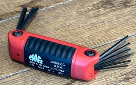 Shk9-cg Mac Tools .050-3/16 Inch Hex Allen Driver Set Folding Wrench Sae Key Lot Red
