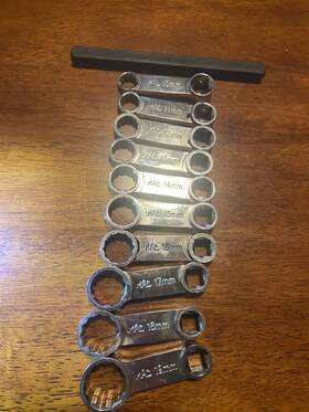 Mac Xb219mmr 10-pc. 3/8 Inch Drive Metric Box End Torque Adapter Set - 12-pt