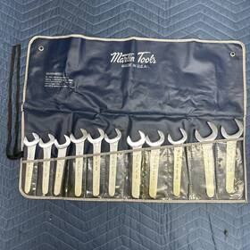 Sw11km Martin Tools Sw11k 30 Degree Open End Metric Service Wrench Set - Usa Made 11pc