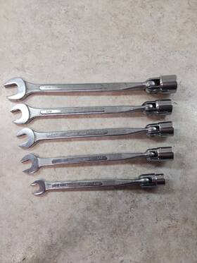 Mb219-da216-ka214-mc213-ka210 Master Craft Vintage 5 Pc Set Of Flex Socket Open End Wrench 12 Point Japan Nice Mb219-da216-ka214-mc213-ka210 Master Craft Vintage 5 Pc Set Of Flex Socket Open End Wrench 12 Point Japan Nice