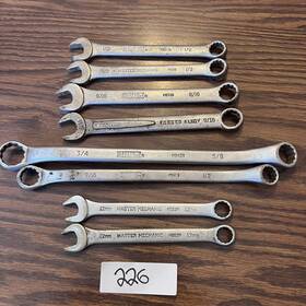 M6116 Master Mechanic Wrench Lot. 1/2 9/16 3/4 5/8 12mm
